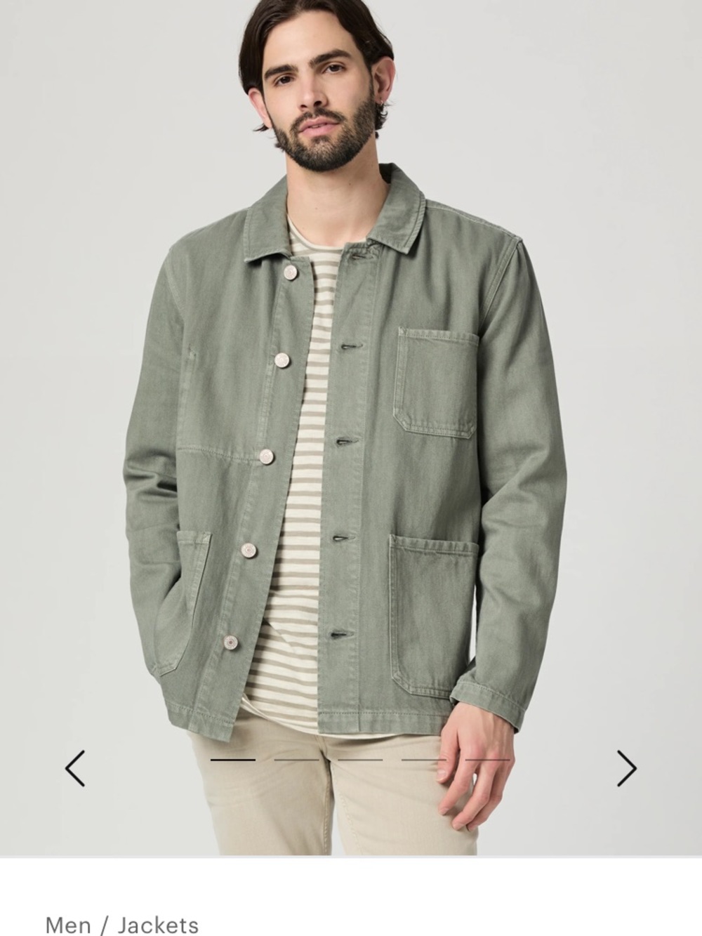 PAIGE Sidham Chore Men's Olive Utility Jacket Small